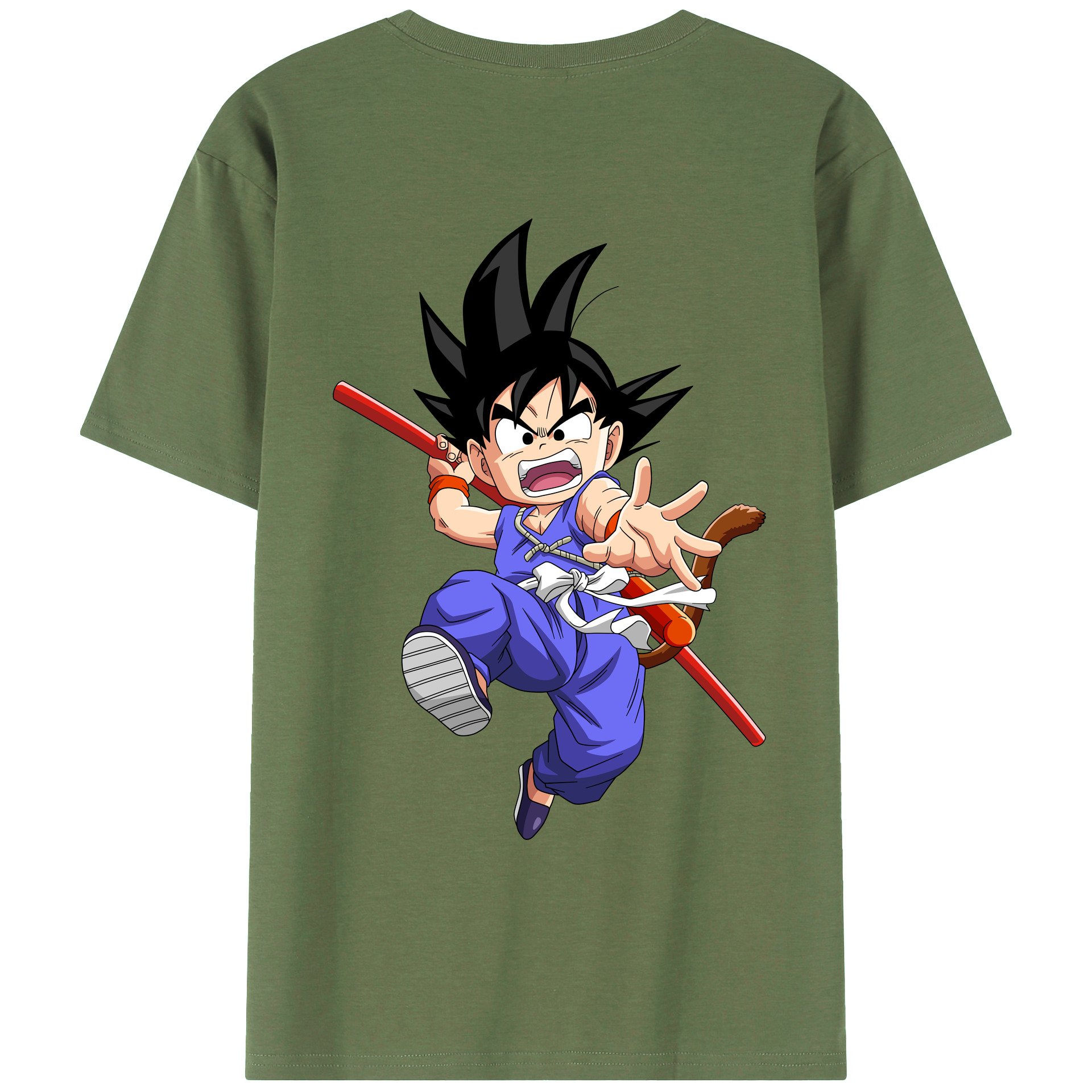 （画像用） ドラゴンボール 孫悟空（そん ごくう）Son Goku カカロット DRAGON BALL Kakarotto 綿100％ メンズ半袖Tシャツ（バックプリント） 通気性